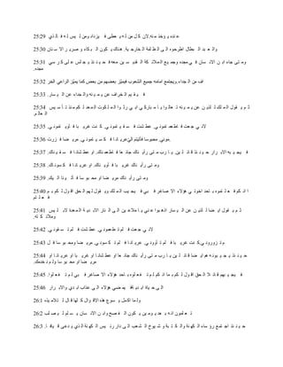25:29 ‫ذي‬ ‫ال‬ ‫ف‬ ‫ه‬ ‫ل‬ ‫يس‬ ‫ل‬ ‫ومن‬ ‫يزداد‬ ‫ف‬ ‫عطى‬ ‫ي‬ ‫ه‬ ‫ل‬ ‫من‬ ‫ل‬ ‫ك‬ ‫نه.الن‬ ‫م‬ ‫ؤخذ‬ ‫ي‬ ‫نده‬ ‫ع‬
25:30 ‫نان‬ ‫س‬ ‫اال‬ ‫ر‬ ‫صري‬ ‫و‬ ‫كاء‬ ‫ب‬ ‫ال‬ ‫كون‬ ‫ي‬ ‫ناك‬‫ه‬ .‫ية‬ ‫خارج‬ ‫ال‬ ‫لمة‬ ‫ظ‬ ‫ال‬ ‫ى‬ ‫ال‬ ‫اطرحوه‬ ‫بطال‬ ‫ال‬ ‫بد‬ ‫ع‬ ‫وال‬
25:31 ‫سي‬ ‫ر‬ ‫ك‬ ‫لى‬ ‫ع‬ ‫لس‬ ‫ج‬ ‫ي‬ ‫ئذ‬ ‫ن‬ ‫ي‬ ‫ح‬ ‫ف‬ ‫معه‬ ‫ين‬ ‫س‬ ‫قدي‬ ‫ال‬ ‫كة‬ ‫مالئ‬ ‫ال‬ ‫ع‬‫ي‬ ‫وجم‬ ‫مجده‬ ‫ي‬ ‫ف‬ ‫سان‬ ‫االن‬ ‫ن‬ ‫اب‬ ‫جاء‬ ‫تى‬ ‫وم‬
.‫مجده‬
25:32 ‫الخر‬ ‫الراعي‬ ‫دز‬‫ي‬‫يم‬ ‫كما‬ ‫بعض‬ ‫من‬ ‫بعضهم‬ ‫دز‬‫ي‬‫فيم‬ ‫الشعوب‬ ‫جميع‬ ‫امامه‬ ‫جداء.ويجتمع‬ ‫ال‬ ‫من‬ ‫اف‬
25:33 .‫سار‬ ‫ي‬ ‫ال‬ ‫عن‬ ‫جداء‬ ‫وال‬ ‫نه‬ ‫ي‬ ‫م‬ ‫ي‬ ‫عن‬ ‫خراف‬ ‫ال‬ ‫يم‬ ‫ق‬ ‫ي‬ ‫ف‬
25:34 ‫يس‬ ‫س‬ ‫أ‬ ‫ت‬ ‫نذ‬ ‫م‬ ‫كم‬ ‫ل‬ ‫عد‬ ‫م‬ ‫ال‬ ‫كوت‬ ‫ل‬ ‫م‬ ‫ال‬ ‫وا‬ ‫رث‬ ‫ي‬ ‫اب‬ ‫ي‬ ‫بارك‬ ‫م‬ ‫ا‬ ‫ي‬ ‫وا‬ ‫عال‬ ‫ت‬ ‫نه‬ ‫ي‬ ‫م‬ ‫ي‬ ‫عن‬ ‫ن‬ ‫لذي‬ ‫ل‬ ‫لك‬ ‫م‬ ‫ال‬ ‫قول‬ ‫ي‬ ‫م‬ ‫ث‬
.‫م‬ ‫عال‬ ‫ال‬
25:35 .‫ي‬ ‫تمون‬ ‫آوي‬ ‫ف‬ ‫با‬ ‫غري‬ ‫نت‬ ‫ك‬ .‫ي‬ ‫تمون‬ ‫ي‬ ‫ق‬ ‫س‬ ‫ف‬ ‫شت‬ ‫عط‬ .‫ي‬ ‫تمون‬ ‫عم‬‫اط‬ ‫ف‬ ‫عت‬ ‫ج‬ ‫ي‬ ‫الن‬
25:36 ‫زرت‬ ‫ف‬ ‫ضا‬ ‫مري‬ .‫ي‬ ‫تمون‬ ‫ي‬ ‫س‬ ‫ك‬ ‫ف‬ ‫ا‬ ‫ان‬ ‫عري‬‫د‬‫ي‬‫ال‬ ‫فأتيتم‬ ‫محبوسا‬ .‫.موني‬
25:37 .‫ناك‬ ‫ي‬ ‫ق‬ ‫س‬ ‫ف‬ ‫ا‬ ‫شان‬ ‫عط‬ ‫او‬ .‫ناك‬ ‫عم‬‫اط‬ ‫ف‬ ‫عا‬ ‫جائ‬ ‫ناك‬ ‫رأي‬ ‫تى‬ ‫م‬ ‫رب‬ ‫ا‬ ‫ي‬ .‫ين‬ ‫ل‬ ‫ائ‬ ‫ق‬ ‫ئذ‬ ‫ن‬ ‫ي‬ ‫ح‬ ‫رار‬ ‫االب‬ ‫به‬ ‫ي‬ ‫يج‬ ‫ف‬
25:38 .‫اك‬ ‫سون‬ ‫ك‬ ‫ف‬ ‫ا‬ ‫ان‬ ‫عري‬ ‫او‬ .‫ناك‬ ‫آوي‬ ‫ف‬ ‫با‬ ‫غري‬ ‫ناك‬ ‫رأي‬ ‫تى‬ ‫وم‬
25:39 .‫يك‬ ‫ال‬ ‫نا‬ ‫ي‬ ‫أت‬ ‫ف‬ ‫سا‬ ‫بو‬ ‫مح‬ ‫او‬ ‫ضا‬ ‫مري‬ ‫ناك‬ ‫رأي‬ ‫تى‬ ‫وم‬
25:40 ‫م‬ ‫ب‬ ‫كم‬ ‫ل‬ ‫ول‬ ‫اق‬ ‫حق‬ ‫ال‬ ‫هم‬ ‫ل‬ ‫قول‬ ‫وي‬ ‫لك‬ ‫م‬ ‫ال‬ ‫يب‬ ‫يج‬ ‫ف‬ ‫بي‬ ‫ف‬ ‫صاغر‬ ‫اال‬ ‫هؤالء‬ ‫ي‬ ‫اخوت‬ ‫احد‬ ‫ب‬ ‫تموه‬ ‫ل‬ ‫ع‬ ‫ف‬ ‫كم‬ ‫ان‬ ‫ا‬
‫تم‬ ‫ل‬ ‫ع‬ ‫ف‬
25:41 ‫يس‬ ‫ل‬ ‫الب‬ ‫عدة‬ ‫م‬ ‫ال‬ ‫ة‬ ‫دي‬ ‫االب‬ ‫نار‬ ‫ال‬ ‫ى‬ ‫ال‬ ‫ين‬ ‫مالع‬ ‫ا‬ ‫ي‬ ‫ني‬ ‫ع‬ ‫بوا‬ ‫اذه‬ ‫سار‬ ‫ي‬ ‫ال‬ ‫عن‬ ‫ن‬ ‫لذي‬ ‫ل‬ ‫ضا‬ ‫اي‬ ‫قول‬ ‫ي‬ ‫م‬ ‫ث‬
.‫ته‬ ‫ك‬ ‫ومالئ‬
25:42 .‫ي‬ ‫قون‬ ‫س‬ ‫ت‬ ‫لم‬ ‫ف‬ ‫شت‬ ‫عط‬ .‫ي‬ ‫عمون‬ ‫ط‬ ‫ت‬ ‫لم‬ ‫ف‬ ‫عت‬ ‫ج‬ ‫ي‬ ‫الن‬
25:43 ‫ل‬ ‫ف‬ ‫سا‬ ‫بو‬ ‫ومح‬ ‫ضا‬ ‫مري‬ .‫ي‬ ‫سون‬ ‫ك‬ ‫ت‬ ‫لم‬ ‫ف‬ ‫ا‬ ‫ان‬ ‫عري‬ .‫ي‬ ‫أوون‬ ‫ت‬ ‫لم‬ ‫ف‬ ‫با‬ ‫غري‬ ‫نت‬ ‫ي.ك‬ ‫زورون‬ ‫ت‬ ‫م‬
25:44 ‫او‬ ‫ا‬ ‫ان‬ ‫عري‬ ‫او‬ ‫با‬ ‫غري‬ ‫او‬ ‫ا‬ ‫شان‬ ‫عط‬ ‫او‬ ‫عا‬ ‫جائ‬ ‫ناك‬ ‫رأي‬ ‫تى‬ ‫م‬ ‫رب‬ ‫ا‬ ‫ي‬ ‫ين‬ ‫ل‬ ‫ائ‬ ‫ق‬ ‫ضا‬ ‫اي‬ ‫هم‬ ‫ه‬ ‫بون‬ ‫ي‬ ‫ج‬ ‫ي‬ ‫ئذ‬ ‫ن‬ ‫ي‬ ‫ح‬
.‫خدمك‬ ‫ن‬ ‫م‬ ‫ول‬ ‫سا‬ ‫بو‬ ‫مح‬ ‫او‬ ‫ضا‬ ‫مري‬
25:45 .‫لوا‬ ‫ع‬ ‫ف‬ ‫ت‬ ‫م‬ ‫ل‬ ‫بي‬ ‫ف‬ ‫صاغر‬ ‫اال‬ ‫هؤالء‬ ‫احد‬ ‫ب‬ ‫لوه‬ ‫ع‬ ‫ف‬ ‫ت‬ ‫م‬ ‫ل‬ ‫كم‬ ‫ان‬ ‫ما‬ ‫ب‬ ‫كم‬ ‫ل‬ ‫ول‬ ‫اق‬ ‫حق‬ ‫ال‬ ‫ال‬ ‫ائ‬ ‫ق‬ ‫بهم‬ ‫ي‬ ‫يج‬ ‫ف‬
25:46 ‫رار‬ ‫واالب‬ ‫دي‬ ‫اب‬ ‫عذاب‬ ‫ى‬ ‫ال‬ ‫هؤالء‬ ‫ضي‬ ‫يم‬ ‫ةف‬ ‫دي‬ ‫اب‬ ‫ياة‬ ‫ح‬ ‫ى‬ ‫ال‬
26:1 ‫يذه‬ ‫تالم‬ ‫ل‬ ‫ال‬ ‫ق‬ ‫لها‬ ‫ك‬ ‫وال‬ ‫االق‬ ‫هذه‬ ‫سوع‬ ‫ي‬ ‫مل‬‫اك‬ ‫ما‬ ‫ول‬
26:2 ‫لب‬ ‫ص‬ ‫ي‬ ‫ل‬ ‫لم‬ ‫س‬ ‫ي‬ ‫سان‬ ‫االن‬ ‫ن‬ ‫واب‬ ‫صح‬ ‫ف‬ ‫ال‬ ‫كون‬ ‫ي‬ ‫ين‬ ‫وم‬ ‫ي‬ ‫عد‬ ‫ب‬ ‫ه‬ ‫ان‬ ‫لمون‬ ‫ع‬ ‫ت‬
26:3 .‫ا‬ ‫ياف‬ ‫ق‬ ‫دعى‬ ‫ي‬ ‫ذي‬ ‫ال‬ ‫نة‬ ‫كه‬ ‫ال‬ ‫يس‬ ‫رئ‬ ‫دار‬ ‫ى‬ ‫ال‬ ‫عب‬ ‫ش‬ ‫ال‬ ‫يوخ‬ ‫ش‬ ‫و‬ ‫بة‬ ‫ت‬ ‫ك‬ ‫وال‬ ‫نة‬ ‫كه‬ ‫ال‬ ‫ساء‬ ‫رؤ‬ ‫ع‬‫تم‬ ‫اج‬ ‫ئذ‬ ‫ن‬ ‫ي‬ ‫ح‬
 