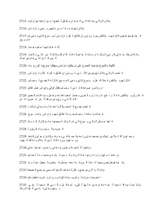 27:15 .‫ارادوه‬ ‫من‬ ‫واحدا‬ ‫يرا‬ ‫س‬ ‫ا‬ ‫ع‬‫لجم‬ ‫ل‬ ‫لق‬ ‫ط‬ ‫ي‬ ‫ان‬ ‫يد‬ ‫ع‬ ‫ال‬ ‫ي‬ ‫ف‬ ‫تادا‬ ‫مع‬ ‫ي‬ ‫وال‬ ‫ال‬ ‫ان‬ ‫وك‬
27:16 .‫اس‬ ‫اراب‬ ‫ب‬ ‫سمى‬ ‫ي‬ ‫شهور‬ ‫م‬ ‫ير‬ ‫س‬ ‫ا‬ ‫ئذ‬ ‫ن‬ ‫ي‬ ‫ح‬ ‫هم‬ ‫ل‬ ‫ان‬ ‫وك‬
27:17 ‫ف‬ ‫دعى‬ ‫ي‬ ‫ذي‬ ‫ال‬ ‫سوع‬ ‫ي‬ ‫ام‬ ‫اس‬ ‫اراب‬ ‫ب‬ .‫كم‬ ‫ل‬ ‫لق‬ ‫اط‬ ‫ان‬ ‫دون‬ ‫ري‬ ‫ت‬ ‫من‬ ‫يالطس‬ ‫ب‬ ‫هم‬ ‫ل‬ ‫ال‬ ‫ق‬ ‫عون‬ ‫تم‬ ‫مج‬ ‫هم‬ ‫يما‬ ‫ف‬
.‫يح‬ ‫س‬ ‫م‬ ‫ال‬
27:18 .‫سدا‬ ‫ح‬ ‫لموه‬ ‫س‬ ‫ا‬ ‫هم‬ ‫ان‬ ‫لم‬ ‫ع‬ ‫ه‬ ‫الن‬
27:19 ‫مت‬ ‫أل‬ ‫ت‬ ‫ي‬ ‫الن‬ .‫بار‬ ‫ال‬ ‫ك‬ ‫وذل‬ ‫اك‬ ‫اي‬ ‫لة‬ ‫ائ‬ ‫ق‬ ‫ه‬ ‫امرأت‬ ‫يه‬ ‫ال‬ ‫لت‬ ‫س‬ ‫ار‬ ‫ة‬ ‫والي‬ ‫ال‬ ‫سي‬ ‫ر‬ ‫ك‬ ‫لى‬ ‫ع‬ ‫سا‬ ‫جال‬ ‫ان‬ ‫ك‬ ‫واذ‬
.‫له‬ ‫اج‬ ‫من‬ ‫لم‬ ‫ح‬ ‫ي‬ ‫ف‬ ‫يرا‬ ‫ث‬ ‫ك‬ ‫يوم‬ ‫ال‬
27:20 ‫ساء‬ ‫رؤ‬ ‫كن‬ ‫يسوعول‬ ‫ويهلكوا‬ ‫باراباس‬ ‫يطلبوا‬ ‫ان‬ ‫على‬ ‫الجموع‬ ‫ضوا‬ ‫د‬‫حر‬ ‫والشيوخ‬ ‫.الكهنة‬
27:21 .‫اس‬ ‫اراب‬ ‫ب‬ ‫وا‬ ‫قال‬ ‫ف‬ .‫كم‬ ‫ل‬ ‫لق‬ ‫اط‬ ‫ان‬ ‫دون‬ ‫ري‬ ‫ت‬ ‫ين‬ ‫ن‬ ‫االث‬ ‫من‬ ‫من‬ ‫هم‬ ‫ل‬ ‫ال‬ ‫وق‬ ‫ي‬ ‫وال‬ ‫ال‬ ‫اجاب‬ ‫ف‬
27:22 .‫لب‬ ‫ص‬ ‫ي‬ ‫ل‬ ‫ع‬‫ي‬ ‫جم‬ ‫ال‬ ‫ه‬ ‫ل‬ ‫ال‬ ‫ق‬ .‫يح‬ ‫س‬ ‫م‬ ‫ال‬ ‫دعى‬ ‫ي‬ ‫ذي‬ ‫ال‬ ‫سوع‬ ‫ي‬ ‫ب‬ ‫عل‬ ‫اف‬ ‫ماذا‬ ‫ف‬ ‫يالطس‬ ‫ب‬ ‫هم‬ ‫ل‬ ‫ال‬ ‫ق‬
27:23 ‫فكانو‬ .‫عمل‬ ‫شر‬ ‫د‬‫ي‬‫وا‬ ‫الوالي‬ ‫لب.فقال‬ ‫ص‬ ‫ي‬ ‫ل‬ ‫ين‬ ‫ل‬ ‫ائ‬ ‫ق‬ ‫صراخا‬ ‫زدادون‬ ‫ي‬ ‫ا‬
27:24 ‫ع‬‫جم‬ ‫ال‬ ‫دام‬ ‫ق‬ ‫ه‬ ‫دي‬ ‫ي‬ ‫سل‬ ‫وغ‬ ‫ماء‬ ‫اخذ‬ ‫غب‬ ‫ش‬ ‫حدث‬ ‫ي‬ ‫حري‬ ‫ال‬ ‫ب‬ ‫ل‬ ‫ب‬ ‫ئا‬ ‫ي‬ ‫ش‬ ‫ع‬‫ف‬ ‫ن‬ ‫ي‬ ‫ال‬ ‫ه‬ ‫ان‬ ‫يالطس‬ ‫ب‬ ‫رأى‬ ‫لما‬ ‫ف‬
.‫تم‬ ‫ان‬ ‫صروا‬ ‫اب‬ .‫بار‬ ‫ال‬ ‫هذا‬ ‫دم‬ ‫من‬ ‫ريء‬ ‫ب‬ ‫ي‬ ‫ان‬ ‫ال‬ ‫ائ‬ ‫ق‬
27:25 .‫ا‬ ‫اوالدن‬ ‫لى‬ ‫وع‬ ‫نا‬ ‫ي‬ ‫ل‬ ‫ع‬ ‫دمه‬ ‫وا‬ ‫ال‬ ‫وق‬ ‫عب‬ ‫ش‬ ‫ال‬ ‫ع‬‫ي‬ ‫جم‬ ‫اجاب‬ ‫ف‬
27:26 ‫سوع‬ ‫ي‬ ‫ا‬‫م‬‫وا‬ .‫اس‬ ‫اراب‬ ‫ب‬ ‫هم‬ ‫ل‬ ‫لق‬ ‫اط‬ ‫ئذ‬ ‫ن‬ ‫ي‬ ‫لبح‬ ‫ص‬ ‫ي‬ ‫ل‬ ‫لمه‬ ‫س‬ ‫وا‬ ‫لده‬ ‫ج‬ ‫ف‬
27:27 .‫بة‬ ‫ي‬ ‫ت‬ ‫ك‬ ‫ال‬ ‫ل‬ ‫ك‬ ‫يه‬ ‫ل‬ ‫ع‬ ‫عوا‬ ‫وجم‬ ‫ة‬ ‫والي‬ ‫ال‬ ‫دار‬ ‫ى‬ ‫ال‬ ‫سوع‬ ‫ي‬ ‫ي‬ ‫وال‬ ‫ال‬ ‫كر‬ ‫س‬ ‫ع‬ ‫اخذ‬ ‫ف‬
27:28 .‫ا‬ ‫رمزي‬ ‫ق‬ ‫رداء‬ ‫سوه‬ ‫ب‬ ‫وال‬ ‫عروه‬ ‫ف‬
27:29 ‫دامه‬ ‫ق‬ ‫ثون‬ ‫ج‬ ‫ي‬ ‫وا‬ ‫ان‬ ‫وك‬ .‫نه‬ ‫ي‬ ‫م‬ ‫ي‬ ‫ي‬ ‫ف‬ ‫بة‬ ‫ص‬ ‫وق‬ ‫سه‬ ‫را‬ ‫لى‬ ‫ع‬ ‫عوه‬ ‫ض‬ ‫وو‬ ‫شوك‬ ‫من‬ ‫يال‬ ‫ل‬ ‫اك‬ ‫فروا‬ ‫ض‬ ‫و‬
.‫يهود‬ ‫ال‬ ‫لك‬ ‫م‬ ‫ا‬ ‫ي‬ ‫سالم‬ ‫ال‬ ‫ين‬ ‫ل‬ ‫ائ‬ ‫ق‬ ‫ه‬ ‫ب‬ ‫ون‬ ‫تهزئ‬ ‫س‬ ‫وي‬
27:30 ‫لي‬ ‫ع‬ ‫قوا‬ ‫ص‬ ‫سه.وب‬ ‫را‬ ‫لى‬ ‫ع‬ ‫وه‬ ‫ضرب‬ ‫و‬ ‫بة‬ ‫ص‬ ‫ق‬ ‫ال‬ ‫واخذوا‬ ‫ه‬
27:31 ‫لب‬ ‫ص‬ ‫ل‬ ‫ل‬ ‫ه‬ ‫ب‬ ‫ضوا‬ ‫وم‬ ‫ه‬ ‫ياب‬ ‫ث‬ ‫سوه‬ ‫ب‬ ‫وال‬ ‫رداء‬ ‫ال‬ ‫نه‬ ‫ع‬ ‫زعوا‬ ‫ن‬ ‫ه‬ ‫ب‬ ‫وا‬ ‫تهزئ‬ ‫س‬ ‫ا‬ ‫عدما‬ ‫وب‬
27:32 .‫به‬ ‫ي‬ ‫ل‬ ‫ص‬ ‫يحمل‬ ‫ل‬ ‫سخروه‬ ‫ف‬ ‫عان‬ ‫سم‬ ‫سمه‬ ‫ا‬ ‫يا‬ ‫يروان‬ ‫ق‬ ‫ا‬ ‫سان‬ ‫ان‬ ‫وجدوا‬ ‫خارجون‬ ‫هم‬ ‫يما‬ ‫وف‬
27:33 ‫جمجمة‬ ‫ال‬ ‫ع‬‫ض‬ ‫مو‬ ‫سمى‬ ‫م‬ ‫ال‬ ‫وهو‬ ‫ثة‬ ‫لج‬ ‫ج‬ ‫ه‬ ‫ل‬ ‫قال‬ ‫ي‬ ‫ع‬‫ض‬ ‫مو‬ ‫ى‬ ‫ال‬ ‫وا‬ ‫أت‬ ‫ما‬ ‫ول‬
27:34 ‫خل‬ ‫شرب.اعطوه‬ ‫ي‬ ‫ان‬ ‫رد‬ ‫ي‬ ‫م‬ ‫ل‬ ‫ذاق‬ ‫ما‬ ‫ول‬ .‫شرب‬ ‫ي‬ ‫ل‬ ‫مرارة‬ ‫ب‬ ‫ممزوجا‬ ‫ا‬
27:35 ‫ي‬ ‫ياب‬ ‫ث‬ ‫سموا‬ ‫ت‬ ‫اق‬ ‫بي‬ ‫ن‬ ‫ال‬ ‫ب‬ ‫يل‬ ‫ق‬ ‫ما‬ ‫تم‬ ‫ي‬ ‫كي‬ ‫ل‬ .‫يها‬ ‫ل‬ ‫ع‬ ‫ين‬ ‫ترع‬ ‫ق‬ ‫م‬ ‫ه‬ ‫ياب‬ ‫ث‬ ‫سموا‬ ‫ت‬ ‫اق‬ ‫بوه‬ ‫ل‬ ‫ص‬ ‫ما‬ ‫ول‬
.‫رعة‬ ‫ق‬ ‫قوا‬ ‫ال‬ ‫سي‬ ‫با‬ ‫ل‬ ‫لى‬ ‫وع‬ ‫نهم‬ ‫ي‬ ‫ب‬
 