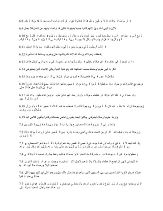 ‫ف به ٍ ٍذ اٌ ١ٗ ل بئ ال ال ٠ ىْٛ ِ ضً ٘نا اٌ ى الَ اٌ نٞ ر مٛ ٌٗ ث ً أ ّب أ ذ ِق ز ٍ مٗ ِٓ ل ٍ جه. 8:6‬



‫ر ّك اٌ ٝ ث ١ذ اهلل اٌ ٝ ٚ ٍػ ٚكف ٍذ ث ١ذ ّّ م ١ب ث ٓ كال٠ ب ث ٓ ِٙ ١ؽ ج ئ ١ً ٚ٘ٛ ِغ ٍك ف مبي ٌ ٕظ 01:6‬
‫اٌ ٙ ١ ىً ٚٔ م فً اث ٛاة اٌ ٙ ١ ىً الٔ ُٙ ٠ ؤر ْٛ ٌ ١ م ز ٍٛن. ف ٟ اٌ ٍ ١ً ٠ ؤر ْٛ ٌ ١ م ز ٍٛن.‬

‫ف م ٍذ أهعً ِ ض ٍٟ ٠ ٙوة ِٚٓ ِ ض ٍٟ ٠ لفً اٌ ٙ ١ ىً ف ١ؾ ١ب. ال اكفً. 11:6‬

                                                                            ‫.‬

‫ك ا ٍ زئعو ٌ ىٟ افبف ٚاف مً ٘ىنا ٚافؽئ ف ١ ىْٛ ٌ ّٙب ف جو هكٞء ٌ ىٟ ٠ م ١وأ ٟ.الع ً ٘نا ق 31:6‬



‫ٚو ًّ اٌ َٛه ف ٟ اٌ قبٌِ ٚاٌ م ْو٠ ٓ ِٓ ا٠ ٍٛي ف ٟ اص ٕ ١ٓ ٚفّ َ ١ٓ ٠ ِٛب. 51:6‬

‫ٜ عّ ١ك االِ ُ اٌ ن٠ ٓ ؽٛاٌ ١ ٕب ٍ مؽٛا و ض ١وا ف ٟ ال ١ٓ أ ف َُٙ ٚل ٍّٛا أ ٗ ٌٚ ّب ٍّك و ً اللائ ٕب ٚهأ 61:6‬
‫ِٓ ل جً اٌ ٙ ٕب لًّ ٘نا اٌ مًّ.‬

‫ٚا٠ عب ف ٟ ر ٍه اال٠ بَ او ضو لفّبء ٠ ٙٛما ر ٛاهك ه ٍبئ ٍُٙ ل ٍٝ ؼٛث ١ب ِٚٓ ل ٕل ؼٛث ١ب ار ذ 71:6‬
‫اٌ و ٍبئ ً اٌ ١ُٙ.‬

‫ػ ٚ٠ ٙٛؽبٔ بْ اث ٕٗ افن ث ٕذ الْ و ض ١و٠ ٓ ف ٟ ٠ ٙٛما و بٔ ٛا ا صؾبة ؽ ٍف ٌٗ الٔ ٗ صٙو ّ ى ٕ ١ب ث ٓ آه 81:6‬
‫ِ ْ الَ ث ٓ ث وف ١ب.‬



‫ٌٚ ّب ث ٕٟ اٌ َٛه ٚال ّذ اٌ ّ صبه٠ ك ٚر ور ت اٌ جٛاث ْٛ ٚاٌ ّ غ ْٕٛ ٚاٌ الٚ٠ ْٛ 1:7‬

‫ْ هع ال اِ ١ ٕب ٠ قبف اهلل او ضو ِٓ ال ّذ ؽ ٕبٔ ٟ افٟ ٚؽ ٕ ٕ ١ب هئ ١ٌ اٌ م صو ل ٍٝ اٚه ّ ٍ ١ُ الٔ ٗ و ب 2:7‬
‫و ض ١و٠ ٓ.‬

‫ٚل ٍذ ٌ ّٙب ال ر ف زؼ اث ٛاة اٚه ّ ٍ ١ُ ؽ زٝ ر ؾّٝ اٌ ٌّْ ِٚب كاِٛا ٚل ٛف ب ف ٍ ١ غ ٍ مٛا اٌ ّ صبه٠ ك 3:7‬
‫ٚ٠ م ف ٍٛ٘ب. ٚأل ١ُ ؽوا ٍبد ِٓ ٍ ىبْ اٚه ّ ٍ ١ُ و ً ٚاؽل ل ٍٝ ؽوا ٍ زٗ ٚو ً ٚاؽل ِ مبث ً ث ١ زٗ.‬

‫ٚ ٍؽٙب ٌٚ ُ ر ىٓ اٌ ج ١ٛد ل ل ث ٕ ١ذ ٚو بٔ ذ اٌ ّل٠ ٕخ ٚا ٍ مخ اٌ غ ٕبة ٚلف ١ّخ ٚاٌ ْ مت ل ٍ ١ ال ف ٟ 4:7‬

‫ف ؤٌ ّٙ ٕٟ اٌ ٟٙ اْ اعّك اٌ مفّبء ٚاٌ ٛالح ٚاٌ ْ مت الع ً االٔ ز َبة. ف ٛعلد ٍ فو أ ز َبة اٌ ن٠ ٓ 5:7‬
‫ص ملٚا اٚال ٚٚعلد ِ ى زٛث ب ف ١ٗ‬


‫ؽل اٌ ٝ ِل٠ ٕ زٗٚا‬

‫اٌ ن٠ ٓ عبءٚا ِك ىهث بث ً ٠ ْٛق ٔ ؾّ ١ب ليه٠ ب هلّ ١ب ٔ ؾّبٔ ٟ ِوكفبٞ ث ٍ ْبْ ِ َ فبهس ث غٛاٞ ٔ ؾَٛ 7:7‬
‫ٚث م ٕخ. للك هعبي ّ مت ا ٍوائ ١ً.‬
 