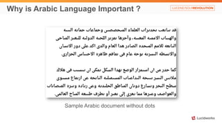Why is Arabic Language Important ? 
Sample Arabic document without dots 
 