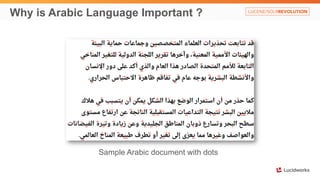 Why is Arabic Language Important ? 
Sample Arabic document with dots 
 