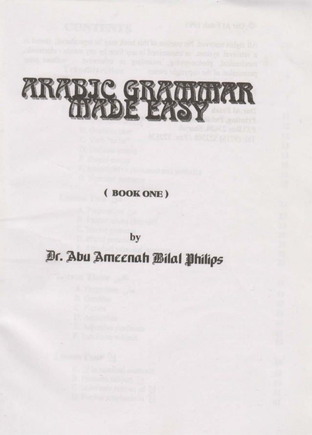 Arabic Grammar Made Easy Belal Philips