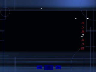 -

    -         •
         .4
         .5
         .6
         .7
         .8
         .9
        .10
 