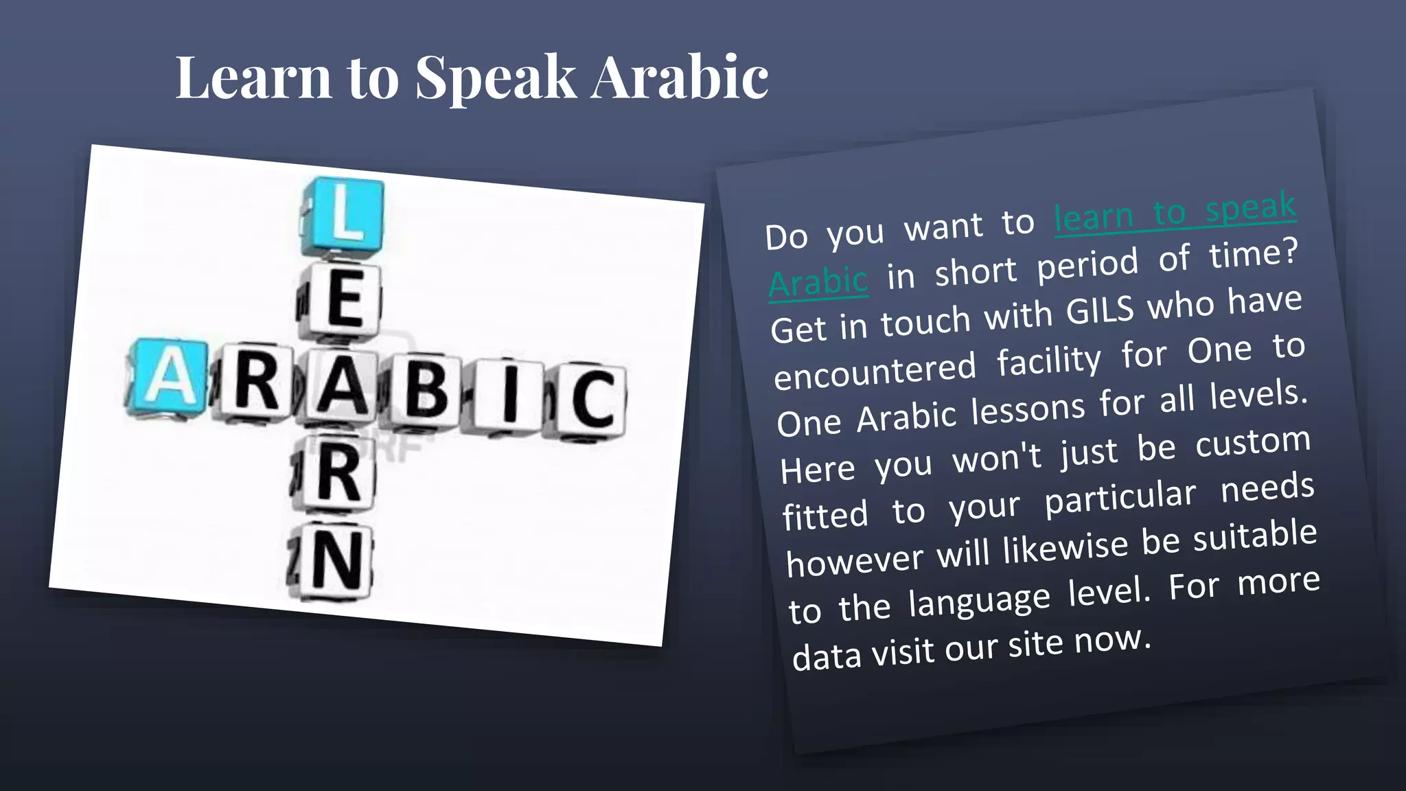 Arabic Language Learning Course | PPTX