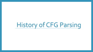 History of CFG Parsing
 