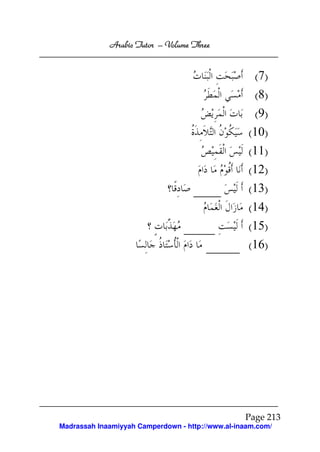 Arabic Tutor – Volume Three


                                                     (7)
                                                    (8)
                                                    (9)
                                                   (10)
                                                   (11)
                                                   (12)
                                                   (13)
                                                   (14)
                                                   (15)
                                                   (16)




                                                  Page 213
Madrassah Inaamiyyah Camperdown - http://www.al-inaam.com/
 