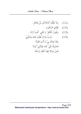 Arabic Tutor – Volume Three




                  .                               (11)
                               .                  (12)
              .                                   (13)
                                                  (14)




                                                  Page 275
Madrassah Inaamiyyah Camperdown - http://www.al-inaam.com/
 