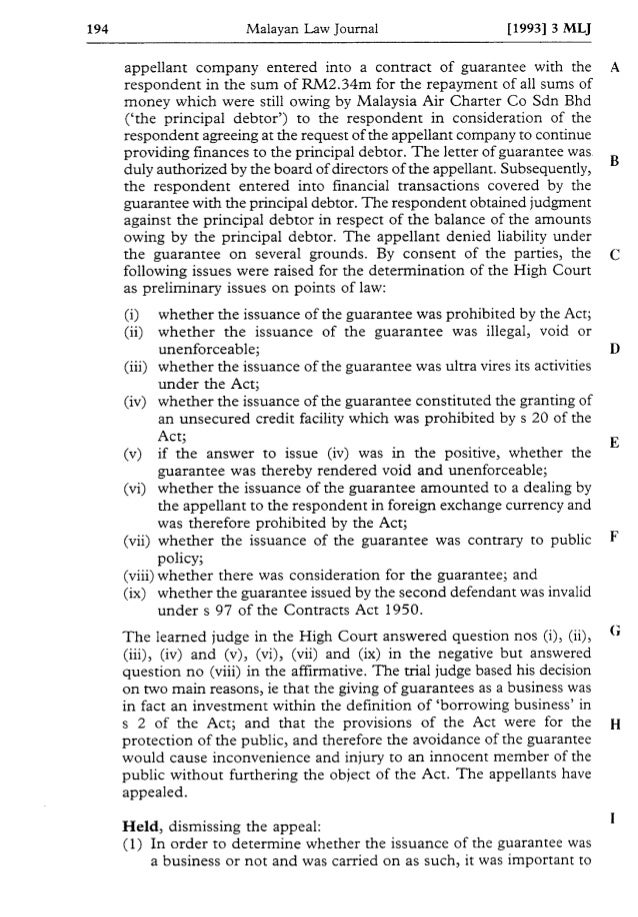 Arab Malaysian Finance Bhd V Meridien International Credit Corporatio