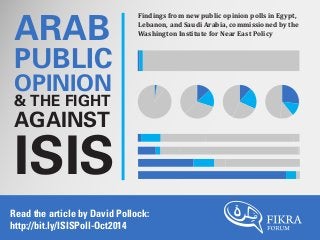 Findings from new public opinion polls in Egypt, 
Lebanon, and Saudi Arabia, commissioned by the 
Washington Institute for Near East Policy 
ARAB 
PUBLIC 
OPINION 
& THE FIGHT 
AGAINST 
ISIS 
Read the article by David Pollock: 
http://bit.ly/ISISPoll-Oct2014 
 