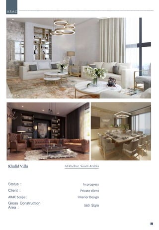 44
Khalid Villa Al khobar, Saudi Arabia
Status : In progress
Client : Private client
ARAC Scope : Interior Design
Gross Construction
Area :
560 Sqm
 