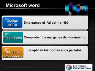www.themegallery.comMicrosoft wordCódigo ASCIIEmpleamos el  Atl del 1 al 400Comprobar los margenes del documento.TabuladoresSe aplican los bordes a los parrafosBordes y sombreados