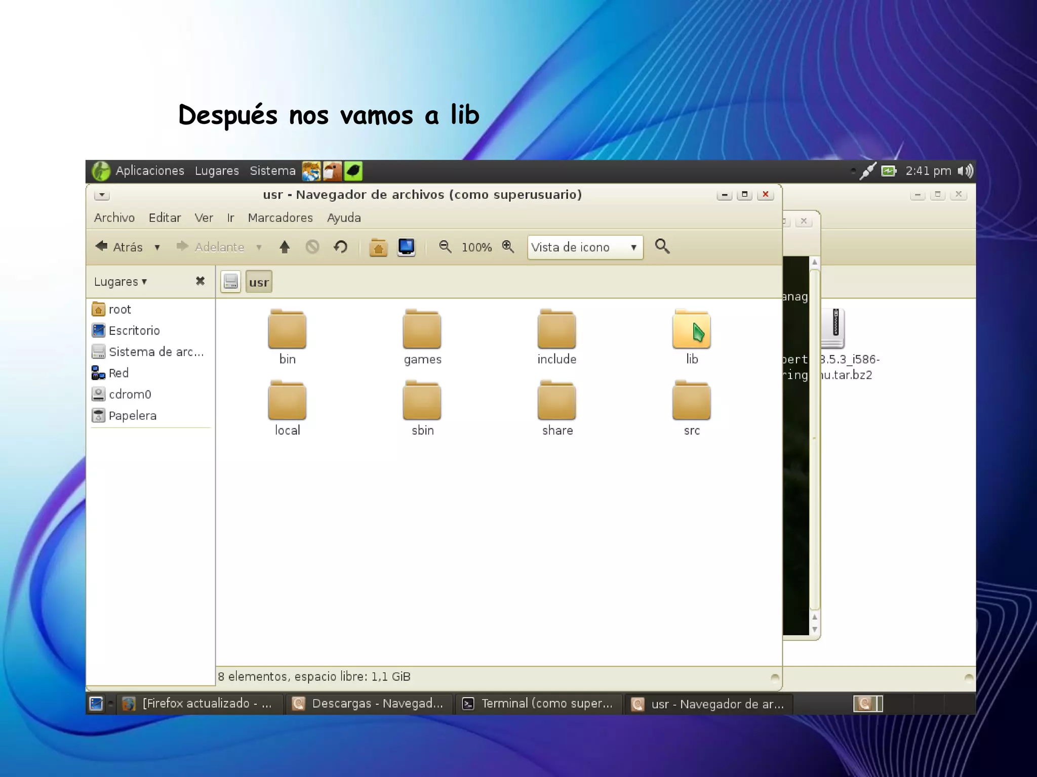 Después nos vamos a lib
 
