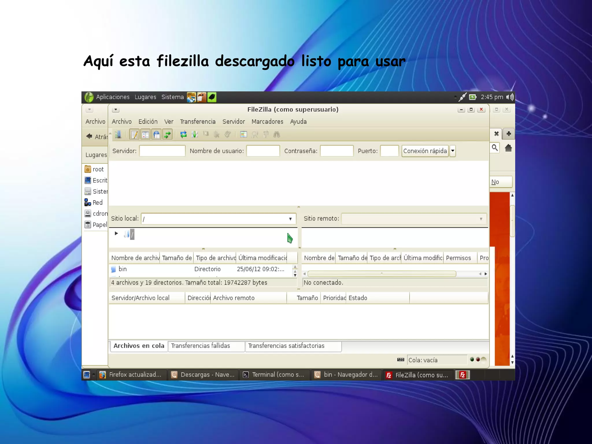Aquí esta filezilla descargado listo para usar
 