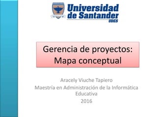 Gerencia de proyectos:
Mapa conceptual
Aracely Viuche Tapiero
Maestría en Administración de la Informática
Educativa
2016
 
