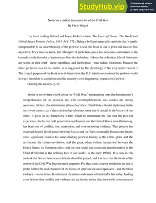 A Radical Interpretation Of The Cold War | PDF