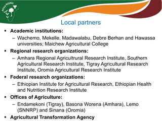 Brief overview of the Africa RISING project in the Ethiopian Highlands: Pre-scaling and scaling initiatives in 2017/2018