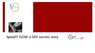 SpeedIT FLOW: a GPU success story 
 