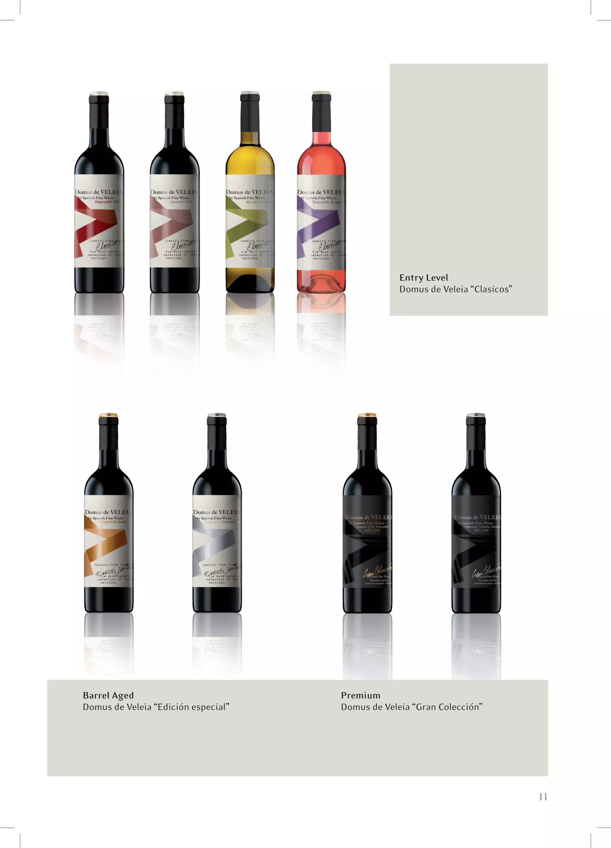 Entry Level
                                                  Domus de Veleia “Clasicos”




Barrel Aged                          Premium
Domus de Veleia “Edición especial”   Domus de Veleia “Gran Colección”




                                                                               11
 