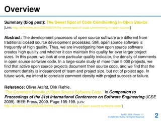 The Comment Density of Open Source Software Code | PDF