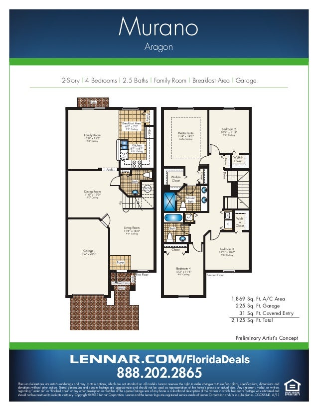 Aragon by Lennar Homes Town home floorplans