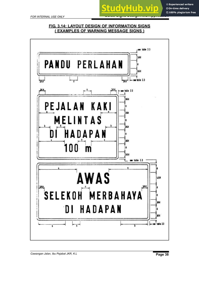 ARAHAN TEKNIK (JALAN) 2E 87 GUIDE SIGNS DESIGN AND APPLICATION JABATAN ...
