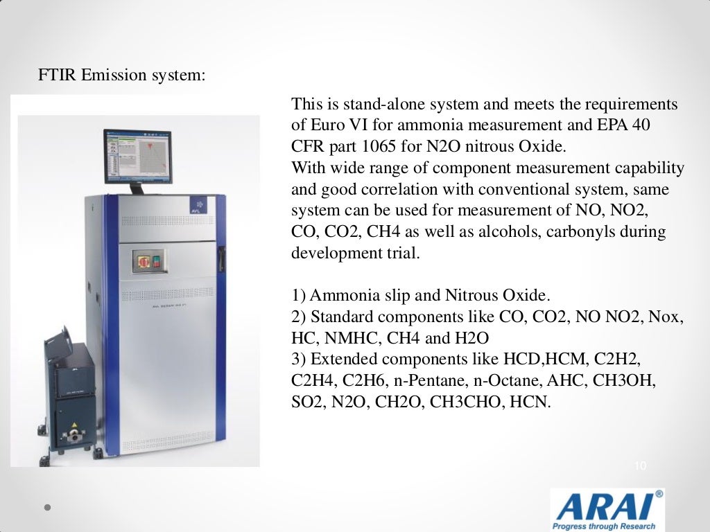 Arai emission testing