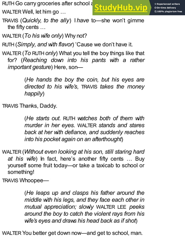 A Raisin In The Sun - Lorraine Hansberry | PDF