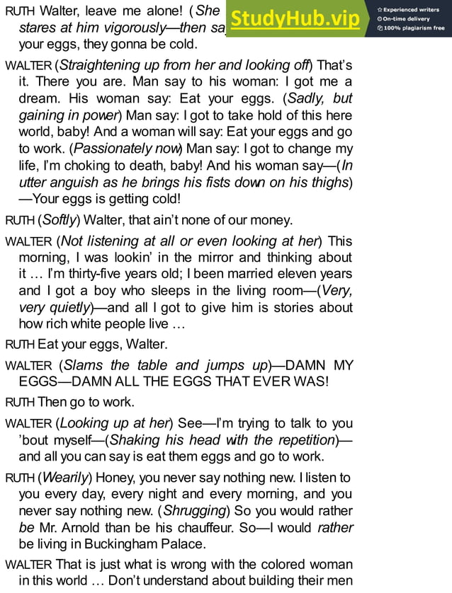A Raisin In The Sun - Lorraine Hansberry | PDF