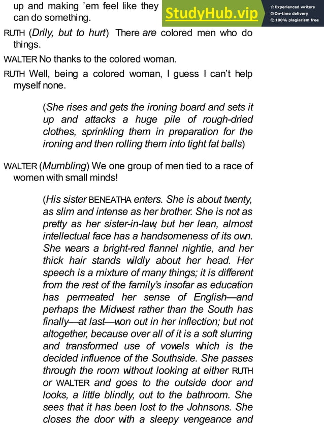 A Raisin In The Sun - Lorraine Hansberry | PDF