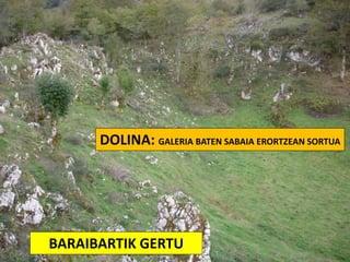 BARAIBARTIK GERTU
DOLINA: GALERIA BATEN SABAIA ERORTZEAN SORTUA
 
