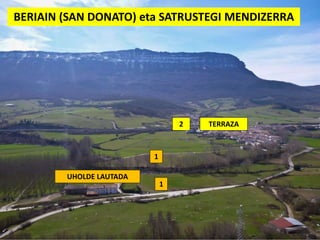 BERIAIN (SAN DONATO) eta SATRUSTEGI MENDIZERRA
1
1
UHOLDE LAUTADA
2 TERRAZA
 