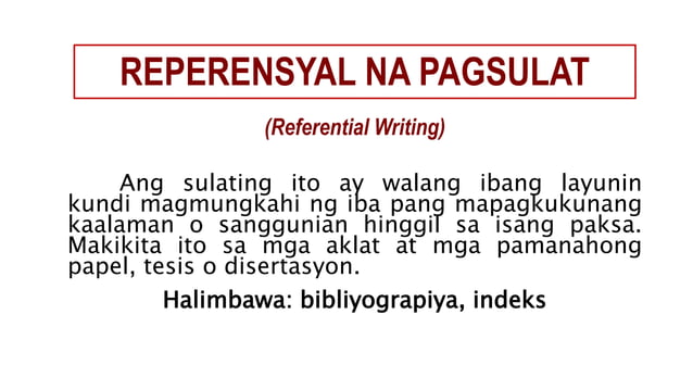 ARALIN 1.2 - MGA HAKBANG SA PAGSULAT, URI NG PAGSULAT AT MGA BAHAGI NG ...