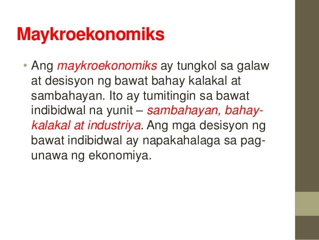 Kahulugan Ng Ekonomiya Tagalog