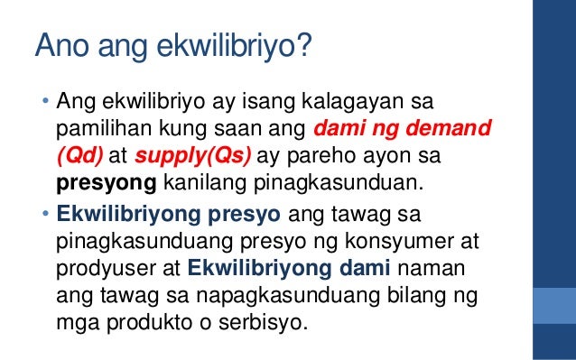 Aralin 11 Interaksyon Ng Supply At Demand