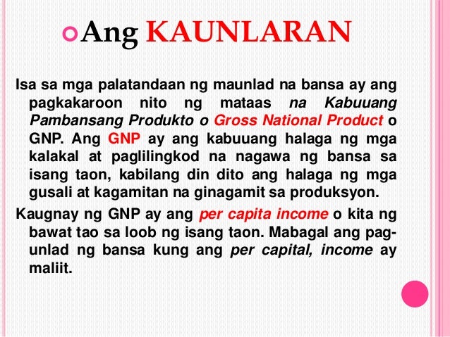 Aralin 19 ang pagtataguyod sa kaunlaran ng isang bansa