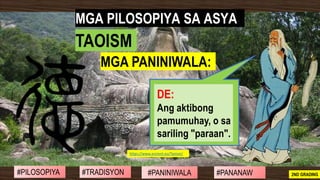 https://www.ancient.eu/Taoism/
#PANINIWALA#RELIHIYON #KAUGALIAN#TRADISYON 2ND GRADING
DE:
Ang aktibong
pamumuhay, o sa
sar...