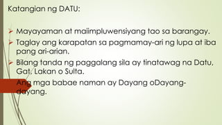 Isang Datu Ang Kalagayang Panlipunan ng mga Unang Pilipino | PPTX
