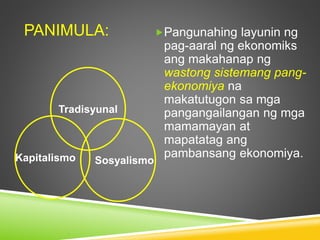 Mga Pangunahing Kaisipan Ng Ekonomiks - hilera pangunahing