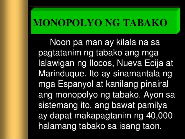 Featured image of post Ano Ano Ang Naging Epekto Ng Monopolyo Ng Tabako Sa Buhay Ng Mga Pilipino Una ang pamilya niya kaysa kahit ano o sino