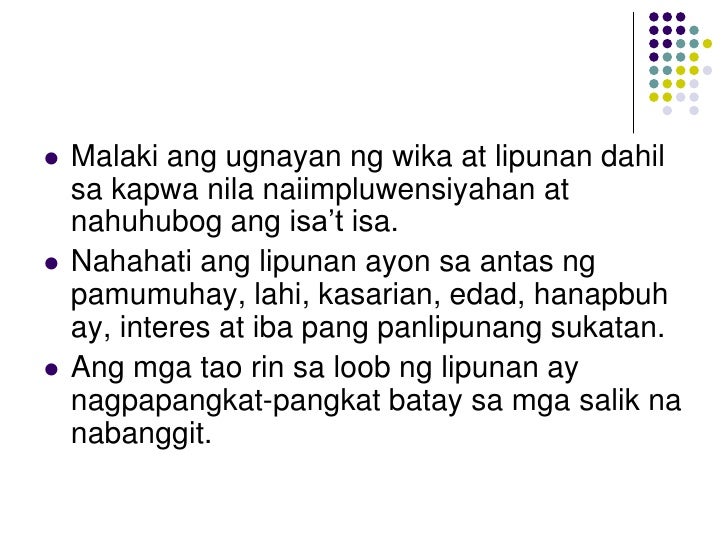 Kahalagahan Ng Wika Sa Lipunan Aralin 2 gçô ang wika at lipunan
