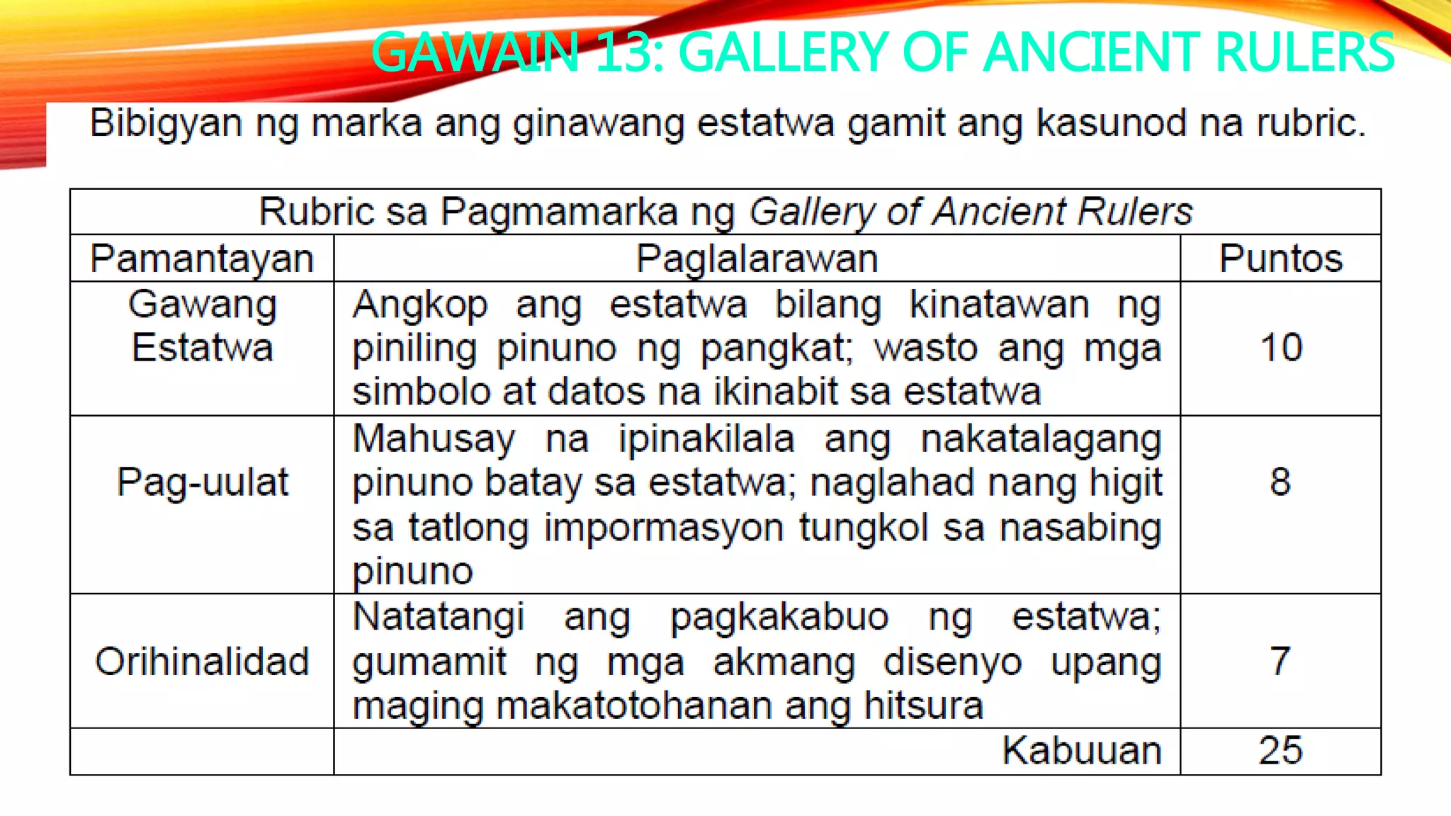 GAWAIN 13: GALLERY OF ANCIENT RULERS
 