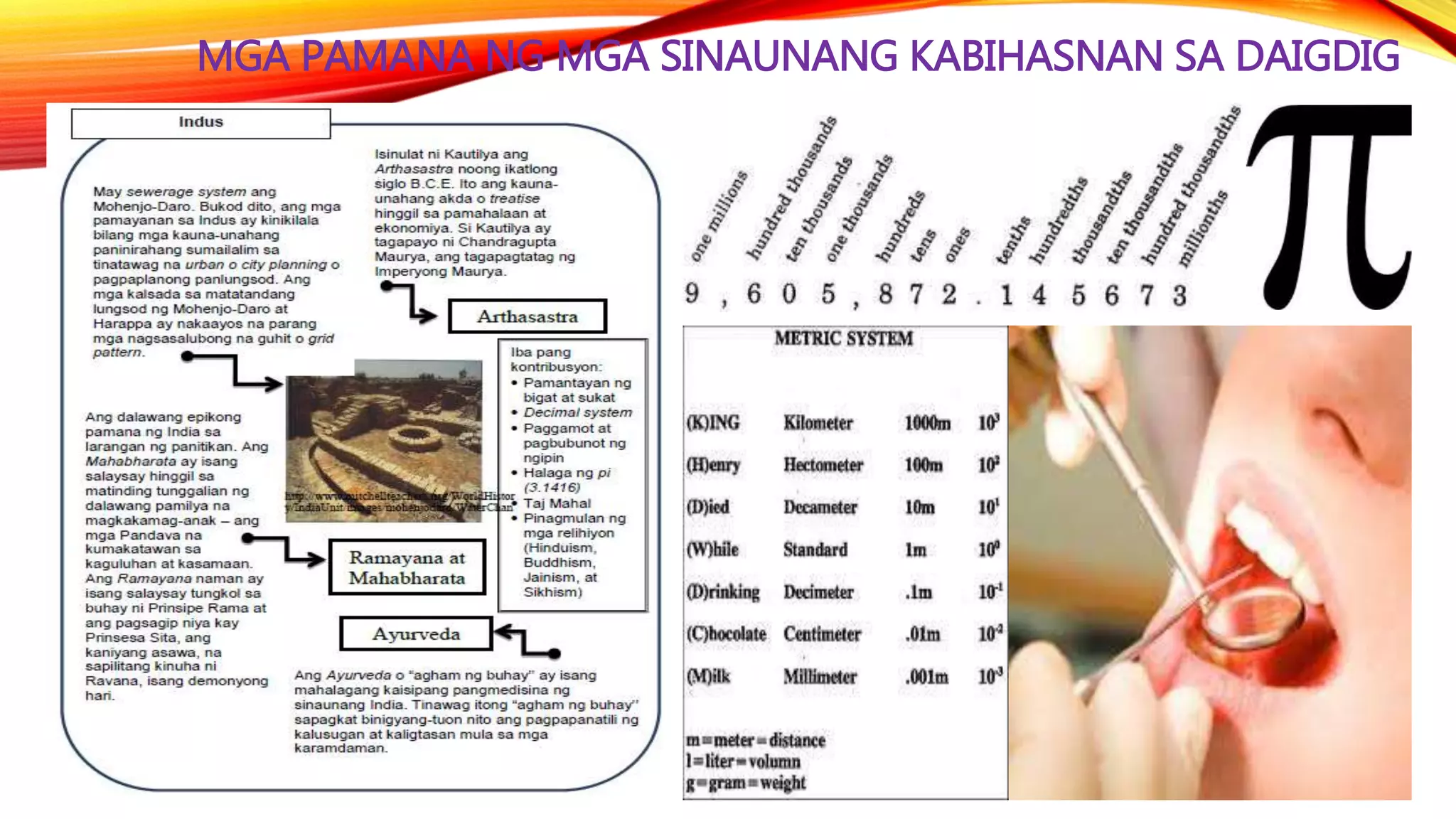 MGA PAMANA NG MGA SINAUNANG KABIHASNAN SA DAIGDIG
 