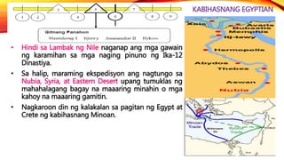 KABIHASNANG EGYPTIAN
• Ano ang nais ipahiwatig ng mapa?
________________________________
• Bakit tinagurian ang Bagong Kah...
