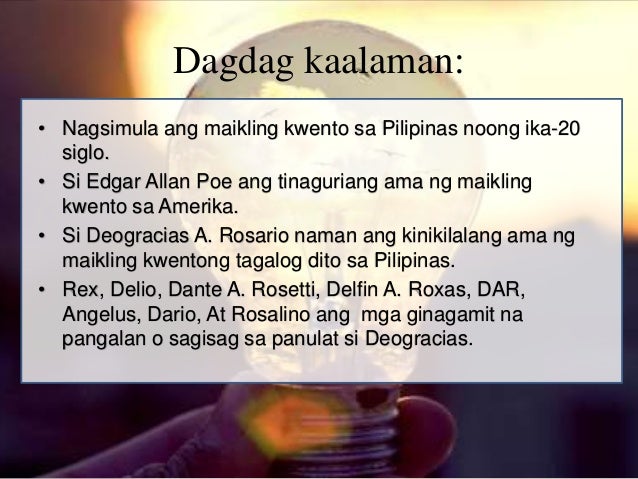 Sino Ang Tinaguriang Ama Ng Maikling Kwento Aralin 3 ang_alaga_maikling_kwento