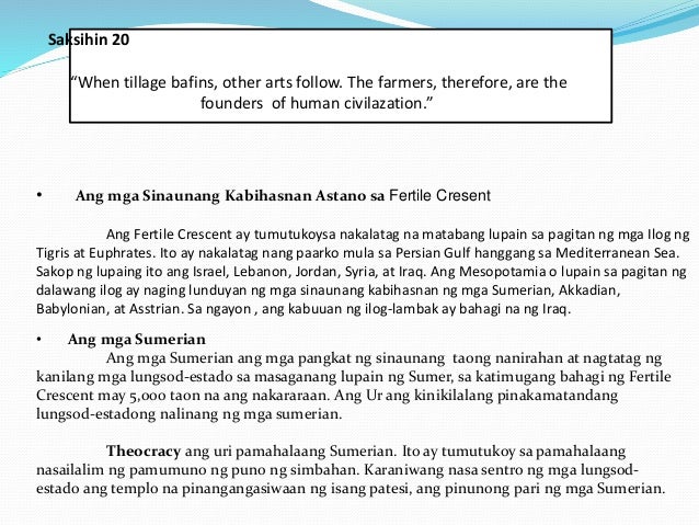 Ano Ang Kahulugan Ng Salitang Kabihasnan Ito Ay Isang