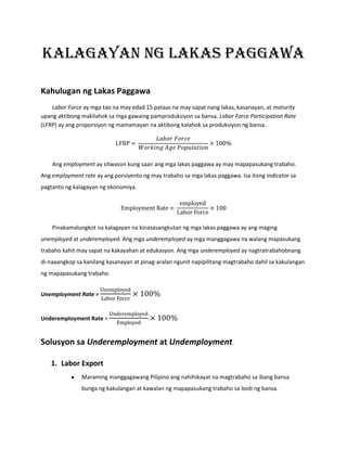 Aralin 6 Kalagayan Ng Lakas Paggawa Buyser