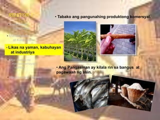  malawak na kapatagan ang PangasinanREHIYON 1 Ang mga mamamayan dito ay halos mga Ilocano.