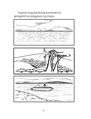 72
Tingnan ang iba-ibang pananda na
ginagamit sa paggawa ng mapa.
 