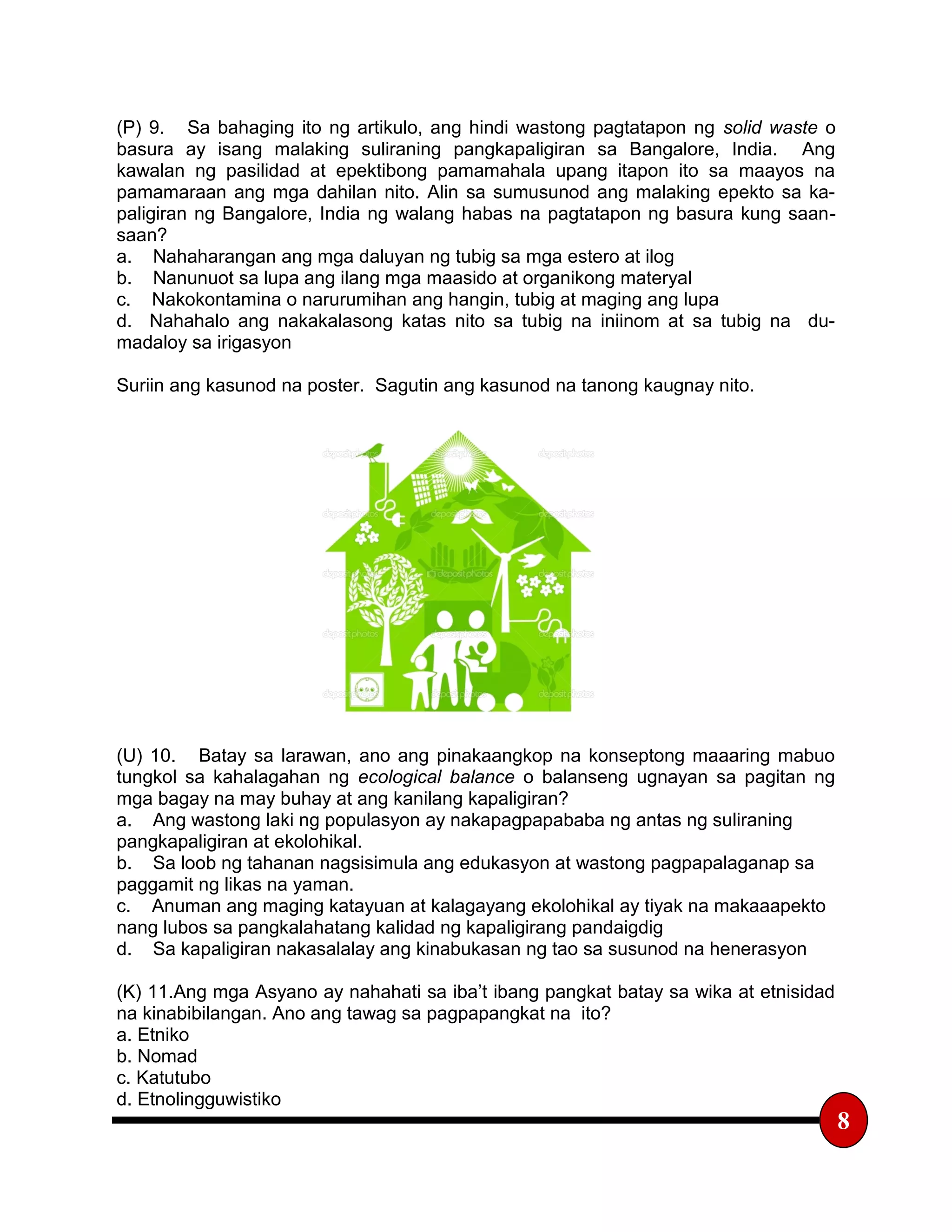 Araling Panlipunan 1st Quarter Grade 8 | PDF