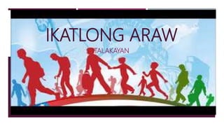 IKATLONG ARAW
TALAKAYAN
 